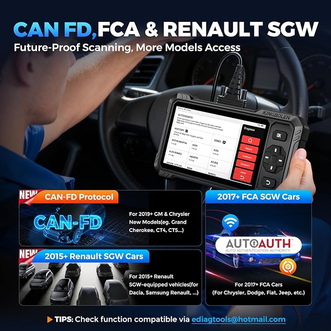 KINGBOLEN S6 Elite OBD2 Scanner, 2026 Bidirectional Scan Tool, 15 Reset, Active Test, All System Car Diagnostic Scanner, CAN FD/FCA/Renault SGW, Lifetime Free Upgrade Scanner for Car, Upgraded of S608