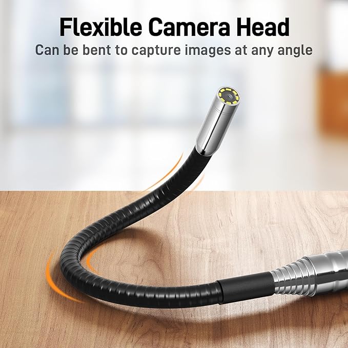 Teslong Telescopic Endoscope Inspection Camera with Screen & Light, 4.5" IPS Display Borescope with 5FT Telescoping Pole, IP67 Waterproof Inspection Camera for Ceiling, Wall, Chimney, Automotive &HVAC