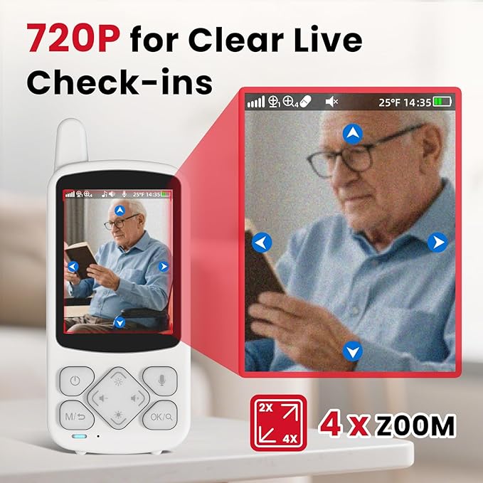 CallToU Elderly Monitor with Camera and Audio, 2-Way Talk Baby Monitors for Elderly No Wi-Fi Video Monitor for Elderly,Call Button for Elderly Home/Nursing Home Use | for Seniors, Dementia Patients