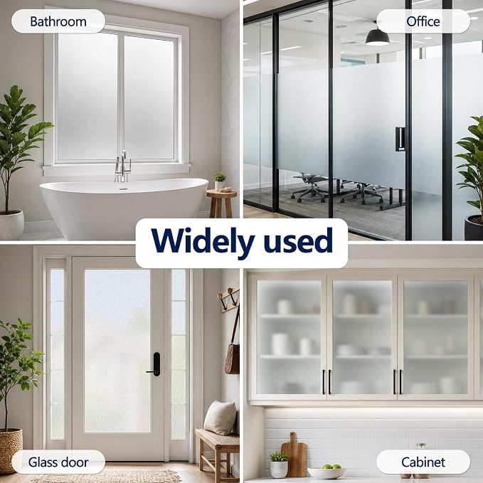Frosted Window Privacy Film Static Cling Glass Film 35.4" x 19.68' | No Glue - Image 6
