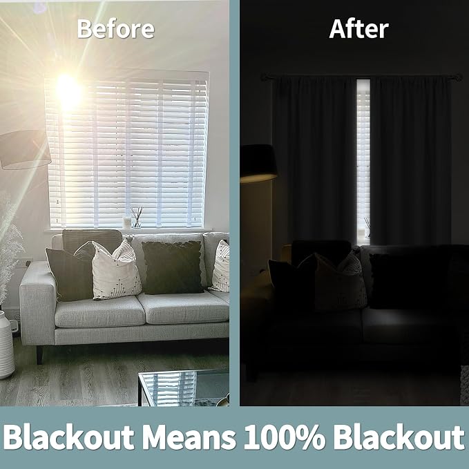 BGment Dove Grey 100% Blackout Curtains - Image 3