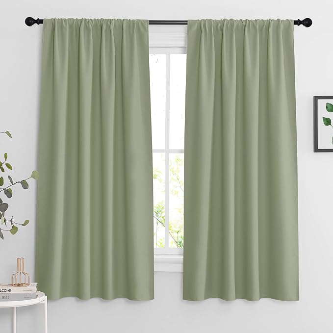 RYB HOME Blackout Curtains for Bedroom Living Room Nursery 63 inches Long | by RYBHOME