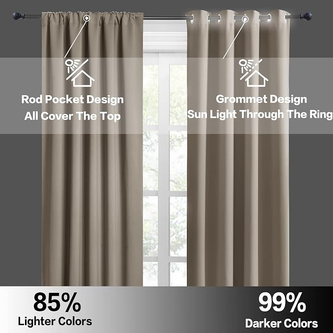 RYB HOME Small Window Curtains 45 inches Length - Image 6