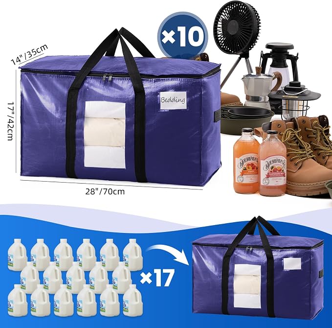TAILI 10 Pack Dark Blue XXL Moving Bags, Storage Bags - Image 6