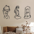 Photect 3 Pcs Metal Wall Art Decor Minimalist Abstract Woman Wall Art Metal by Photect