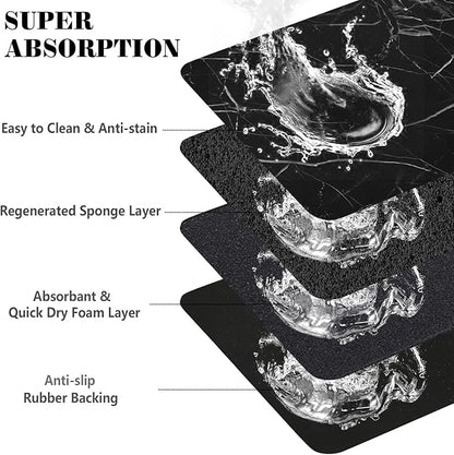 Dog Food Mats for Floors Absorbent, Pet Cat Food Mat - Quick Dry Dog Bowl Mats for Food and Water, Eco-Friendly Boho Pet Supplies