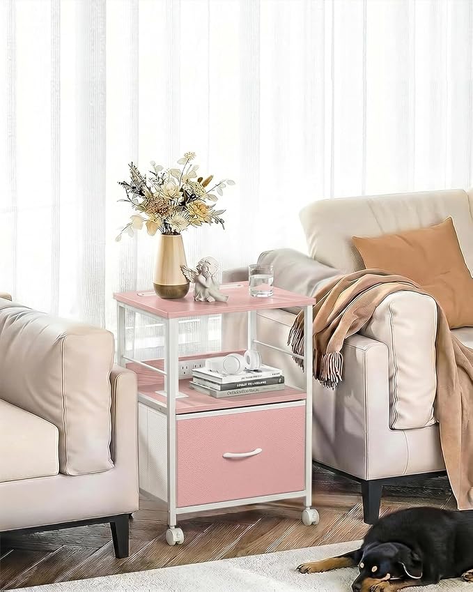 Faesun Swivel Lift Top Nightstand - Image 2