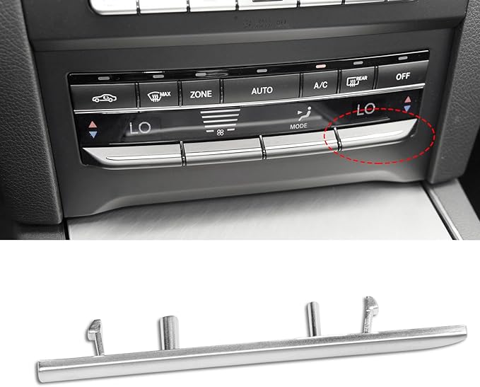 Jaronx Compatible with Mercedes Benz AC Button Trim E Class W212, Air Conditioning Climate Control Button Chrome Silver Trim for E Class W212 E63 AMG E250 E350 E400 E550 2010-2017 (Matte)