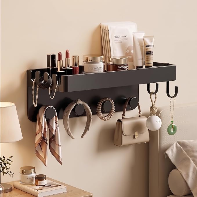 Floating Shelves Bedside Shelf Stick On Organizer Dorm Essential | Space Saving - Image 3