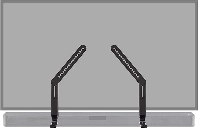 ECHOGEAR Sound Bar Mounting Bracket for Under TV - Adjustable Height & Depth for Max Compatibility Between TV & Soundbar - Dolby Atmos Compatible & Works with LG, Vizio, Bose & More