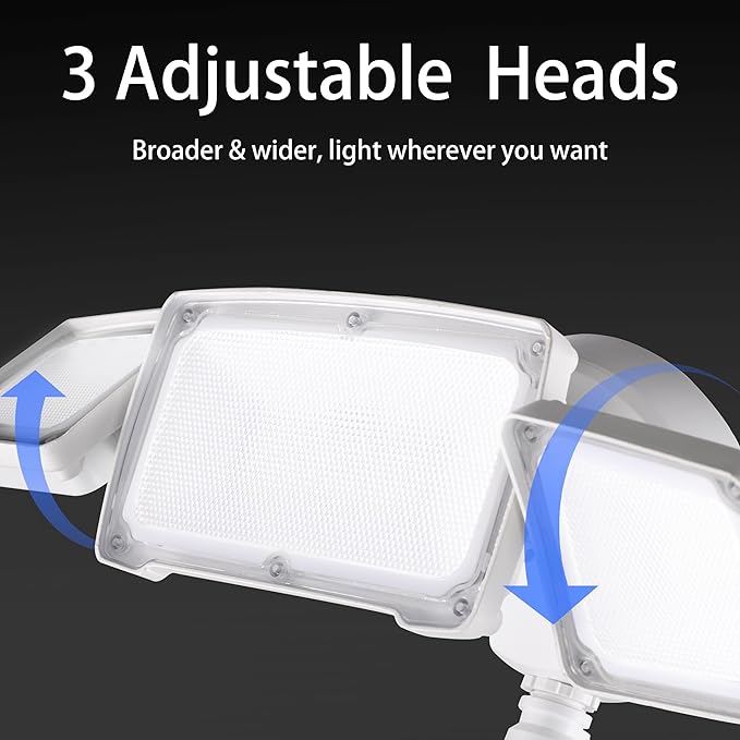 AWSENS 40W LED Security Lights Motion Sensor Light Outdoor, 180 Degree, 4000LM, 5000K, ETL Water Resistant, 3 Head Motion Detected Flood Light for Garage, Yard, Porch 2-Pack (White)