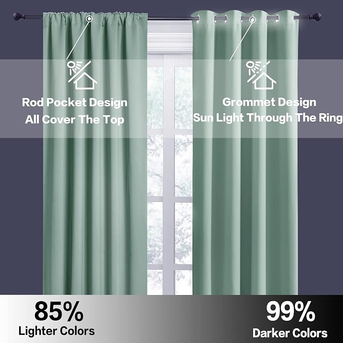 RYB HOME Small Window Curtains 45 inches Length - Image 6