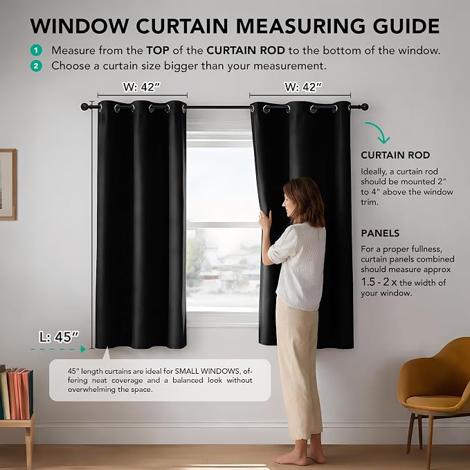 Deconovo Room Darkening Thermal Insulated Blackout Grommet Window Curtain - Image 7
