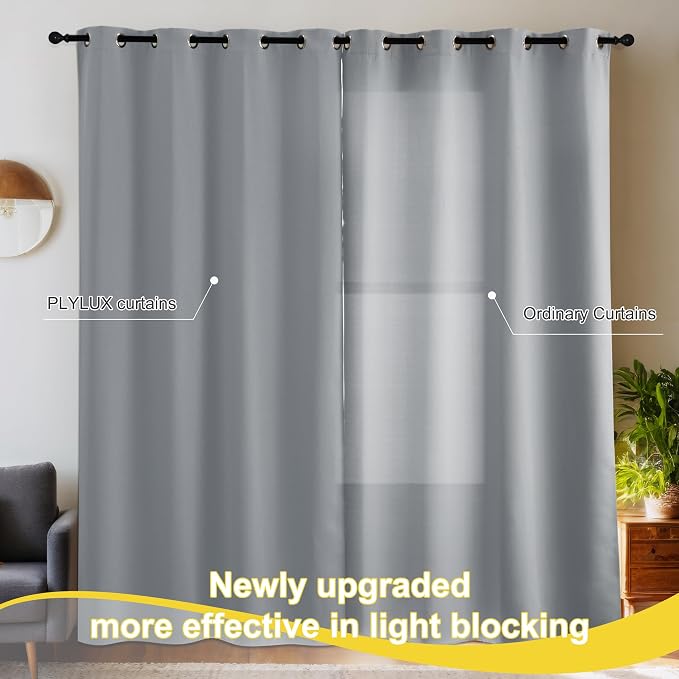 NICETOWN Grey Blackout Curtains - Image 6