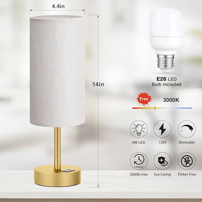 Dicoool Bedside Table Lamp for Bedroom - Image 5