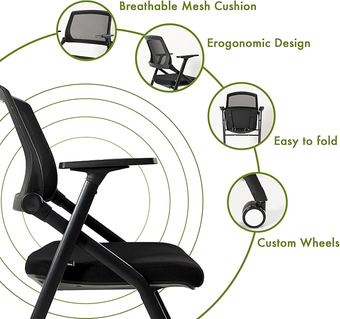 40 Pack Folding Chair Portable Nesting Commercial Seat for Events Office School Party Kitchen Dining Conference Waiting Training Room