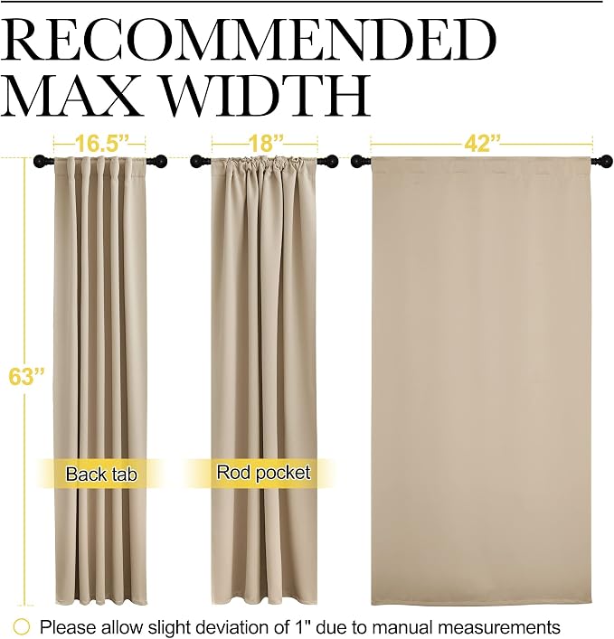 NICETOWN Window Treatment Curtains Room Darkening Drapes - Image 7