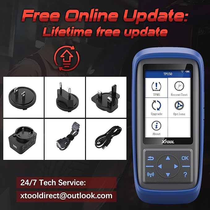 XTOOL TP150 TPMS Programming Tool, 2026 TPMS Relearn Tool, Activate/Relearn All Known TPMS Sensors, Program XTOOL TS100 Sensors (315/ 433MHz), TPMS Reset/Diagnosis