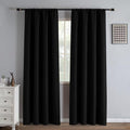 IGEMAEVE Blackout Curtains for Bedroom Rod Pocket Black 52" W x 84" L | Living by IGEMAEVE