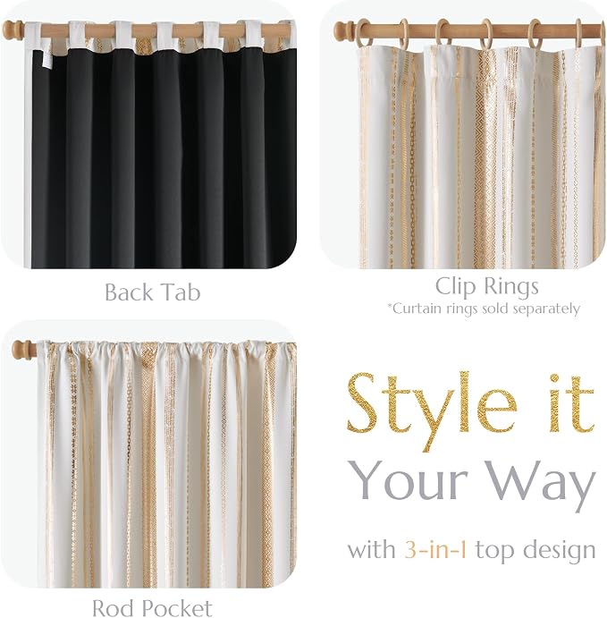 jinchan Boho Blackout Curtains 63 Inch Length - Image 6