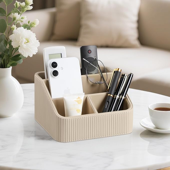 Small Remote Control Holder Bedside Nightstand Organizer Desk Caddy | 4 - Image 2