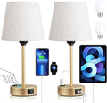 Gold Bedside Lamps Set 2 for Bedroom by Acaxin