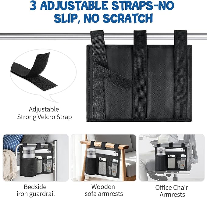 Hanging Bedside Caddy, 4 Pockets Bunk Bed Caddy, Bed Pocket - Image 5