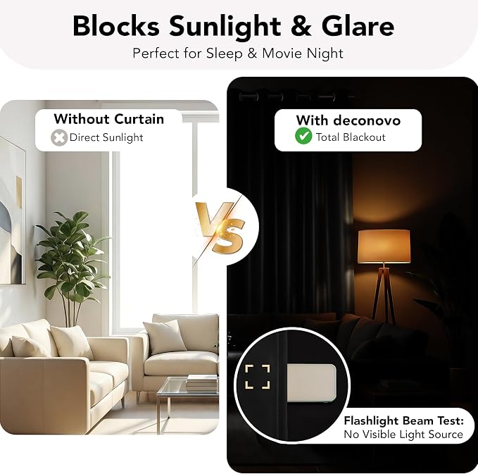 Deconovo 100% Blackout Curtains - Image 4