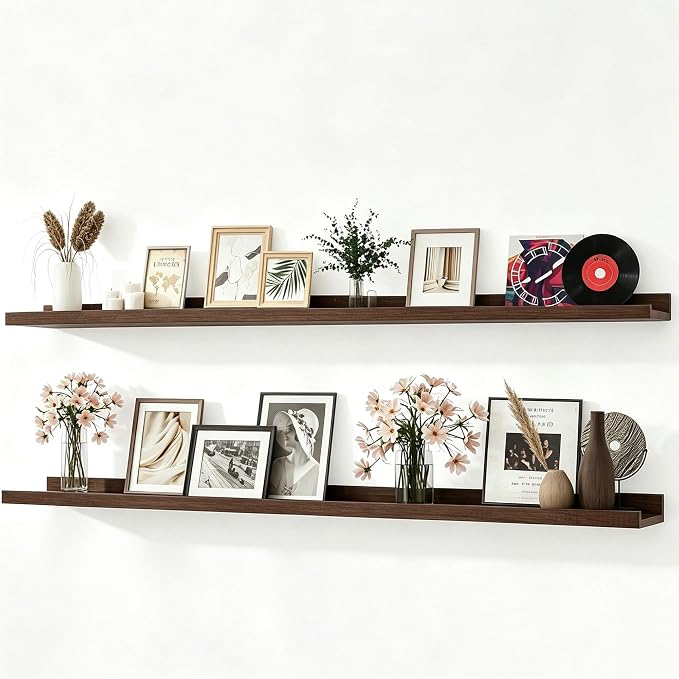 Walnut Floating Shelves for Wall Decor, 60 in Shelf by Unknown