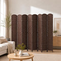 8 Panel Woven Room Divider, Large Freestanding Decorative Partition by Jostyle