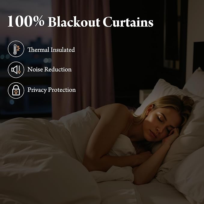 RYB HOME Natural Pinch Pleated Linen Curtains, 100% Blackout Thermal Insulated - Image 5