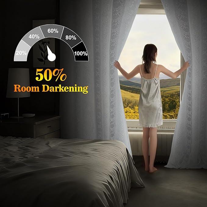 Yinhua Double Layer White Curtains - Image 3