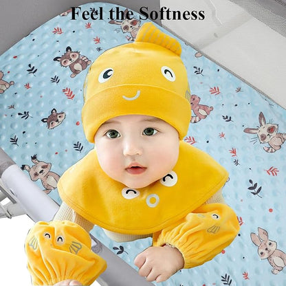 Dot Bassinet Sheet Set 2 Pack Stretch Fitted Cradle Sheets,Ultra Soft,Universal Fit Oval Rectangle Hourglass Pad/Mattress, for Baby Girls and Boys Cream, Rabbit