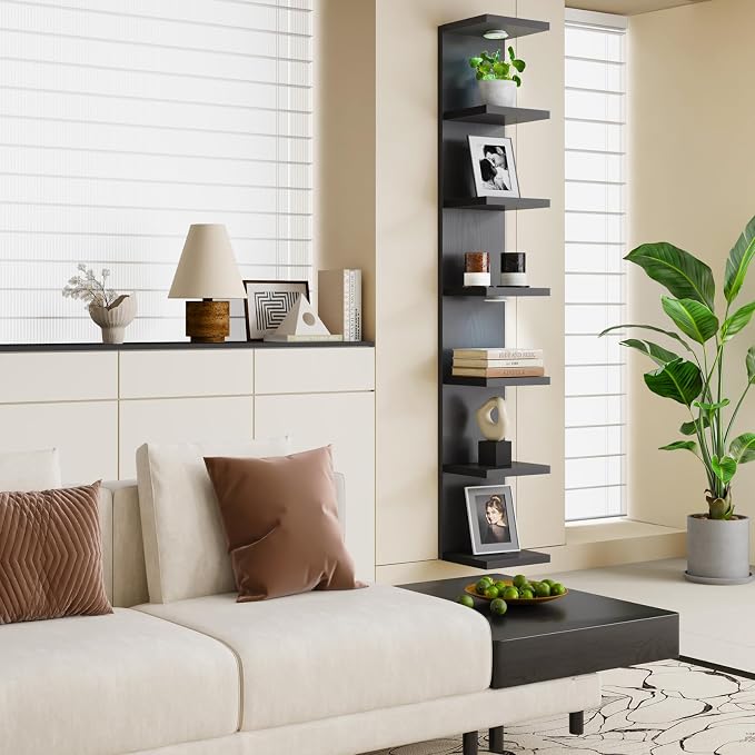 Fixwal 7 Tier Wall Shelf with LED Lights Lack Shelf - Image 5