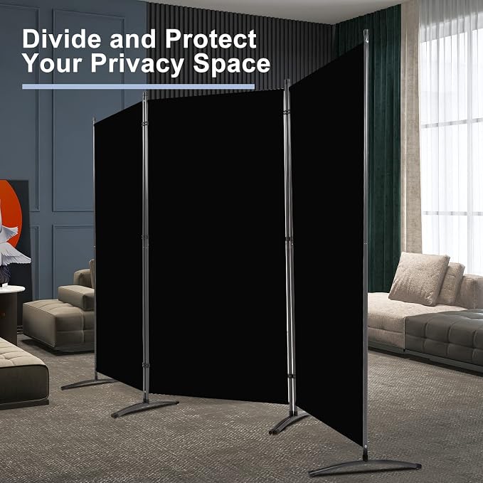 Room Divider 6FT Folding Privacy Screens, 3 Panel Partition Room Dividers | - Image 2