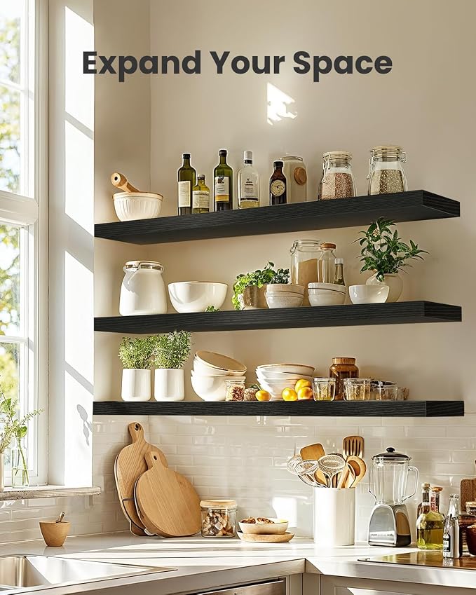 Amada 35.4" Floating Shelves for Wall Decor & Storage, Living Room, 22 lbs - Image 5