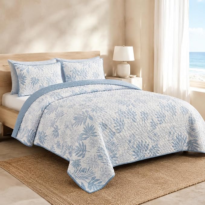 Twin/Twin XL Quilt Set-2 Pieces Soft Bedding Floral Reversible Coverlet | All - Image 2