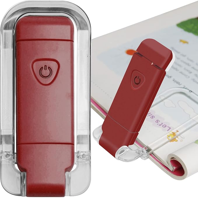 EGWASER Book Light for Reading in Bed, USB Rechargeable Clip on Book Lights by EGWASER