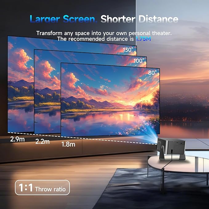 Magcubic Smart Projector 4K Support, Portable Projector with Wifi and Bluetooth, TV Stick Built-in, Auto Focus & Obstacle Avoidance, 650 ANSI, Voice Control, Home Theater Movie Proyector Outdoor