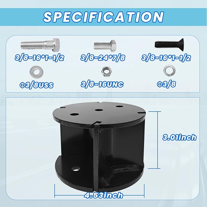 FLOVENTIS 3" Straight Air Helper Spring Spacer, Heavy-Duty Steel Compatible with Ford F150/F250/F350, Chevy, GMC, Ram, Toyota Air Springs Lift Spacer (7X1269)