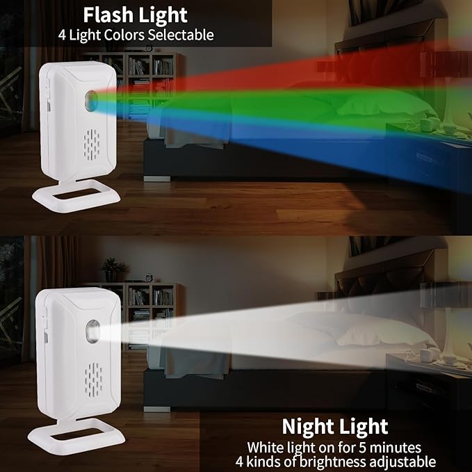 KCMYTONER Wireless Motion Sensor Door Chime, Entry Alert Chime for Business, Door Alarm,112LB Loud, Adjustable Volume and Light Brightness, for Home, Warehouse, Villa Security(3Sensors& 1Receiver)
