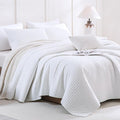 CozyTide Oversized King Bedspread 128"x120", Bright White Stone-Washed Cotton by CozyTideComforterSet