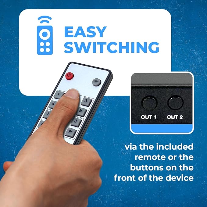 OREI 8K eARC HDMI Matrix Switch 4 X 2, Switcher with Audio Extractor UltraHD Supports Upto 4K @ 120Hz IR EDID HDCP 2.3 - Remote Control (BK-402A)