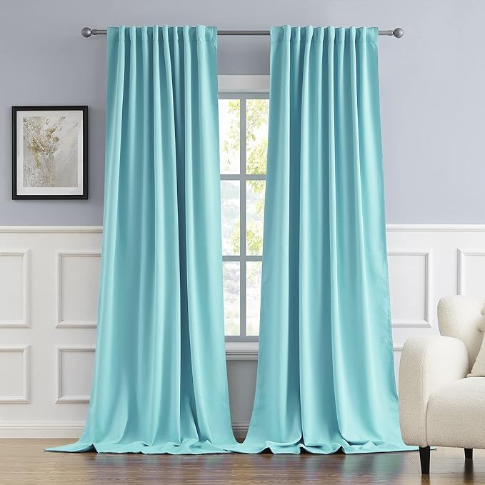 Curtains for Bedroom Rod Pocket and Back Tab Thermal Insulated Window Treatment by DUALIFE