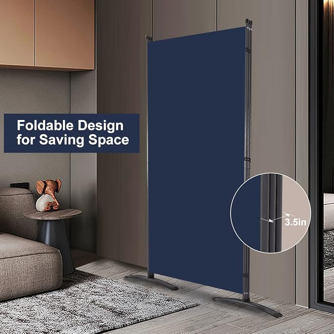 3 Panel Folding Room Divider, Sturdy Frame Freestanding Wall Divider | - Image 2