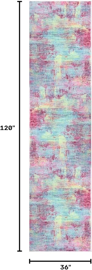 Abstract Runner Rug 3x10 Ft Washable Runners - Image 2