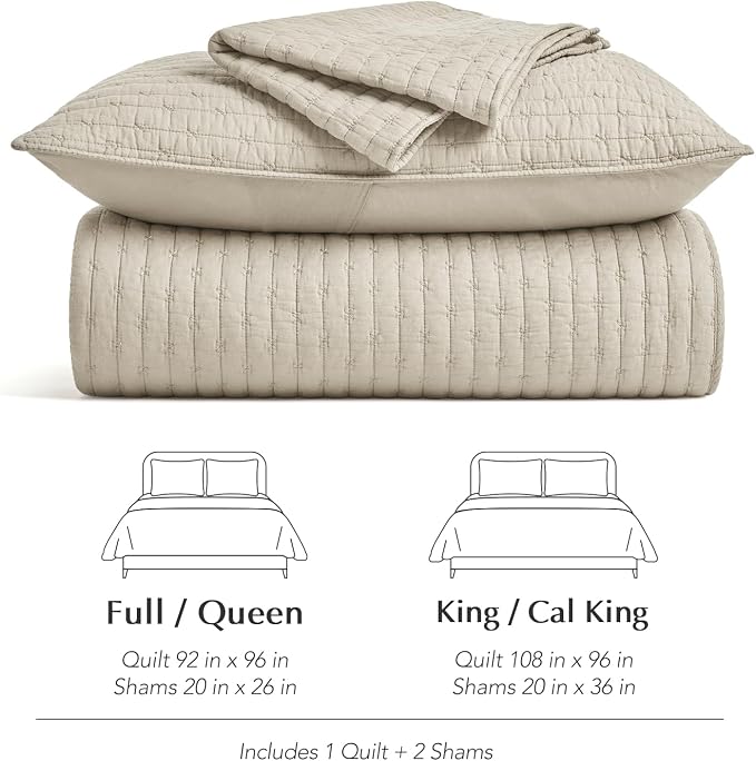 Cross Stitch Pre-Washed Cotton Quilt Bedding Set King Size, Oversized 3 Pieces - Image 8