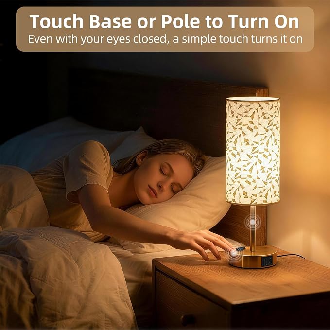Table Lamp for Nightstand, High-Sensitivity Touch, 3-Level Dimmable Bedside Lamp - Image 4