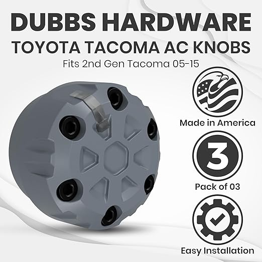 2nd Gen Tacoma Accessories AC Knob Upgrade - 2005,2006,2007,2008,2009,2010,2011,2012,2013,2014,2015 Tacoma Climate Control Dial Mods Set - 2nd Gen Tacoma Mods - for Toyota Interior Replacement Kit