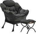 Youtanic Lazy Chair with Folding Ottoman, Accent Chair Velvet Upholstered with by Youtanic
